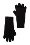 Portolano Cashmere Wide Ribbed Cuff Gloves In Black