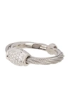 ALOR STAINLESS STEEL DIAMOND GREY CABLE RING,649276285096