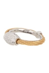 ALOR 18K Gold Stainless Steel Diamond Grey Cable Ring - 0.14 ctw