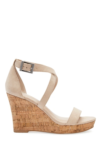 Charles By Charles David Launch Cork Wedge Sandal In Nude-ms