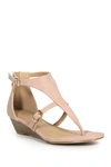 Catherine Catherine Malandrino Rena Low Wedge Sandal In Blush Nubu