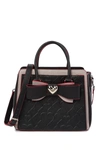 Betsey Johnson Large Bow Satchel In Blk/multi