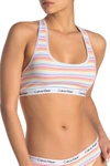 Calvin Klein Carousel Racerback Bralette In Ki2 Prism Strip