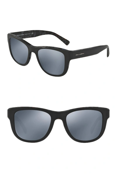 Dolce & Gabbana 54mm Square Full Rim Sunglasses In Mat Black