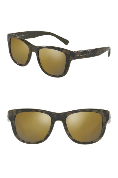 Dolce & Gabbana 54mm Square Full Rim Sunglasses In Camo