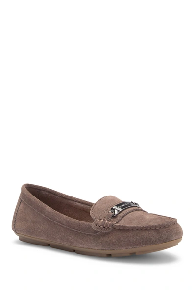 Calvin Klein Lunasi Suede Loafer In Army Fatigue