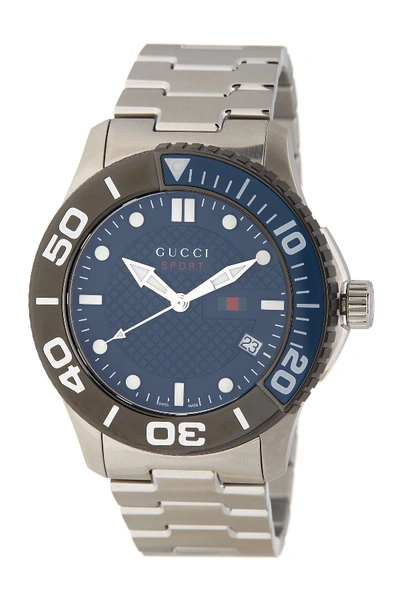 Gucci 126xl Stainless Steel Bracelet Watch In Silver