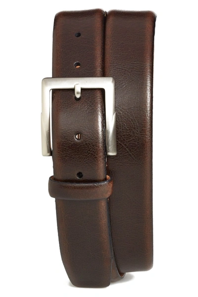 Trafalgar 'rafferty' Leather Belt In Dark Brown