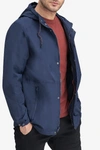 Andrew Marc Hooded Drawstring Jacket In Navy
