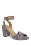 Splendid Fairy Block Heel Sandal In Grey Suede