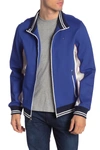 Tommy Hilfiger Striped Zip Front Track Jacket In Royal Blue/white
