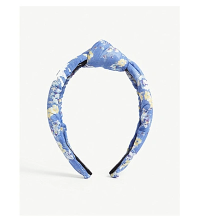 Lele Sadoughi Loveshackfancy Floral Chiffon Headband In Blue Jay