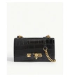 ALEXANDER MCQUEEN Jewelled croc-embossed leather shoulder bag