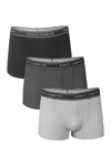 Vince Camuto Trunks - Pack Of 3 In Black/grey Heather /charcoal Heather