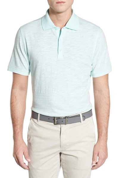 Ag Green Label Bryant Trim Fit Polo In Bleached Aqua