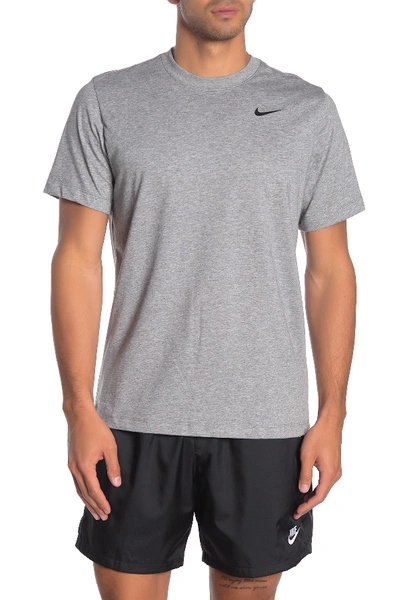 Nike Superset Logo-print Dri-fit T-shirt In Carbon Heather/black