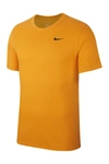 Nike Dfc Solid Crew Dry Tee In 833 Orange Peel/black