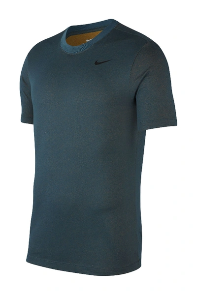 Nike Dfc Solid Crew Dry T-shirt In 304 Nightshade/ora Peel/blk