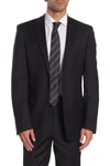 Calvin Klein Solid Black Suit Suit Separates Jacket In Black