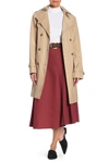 Cole Haan Belted Hooded Trench Coat In Sand