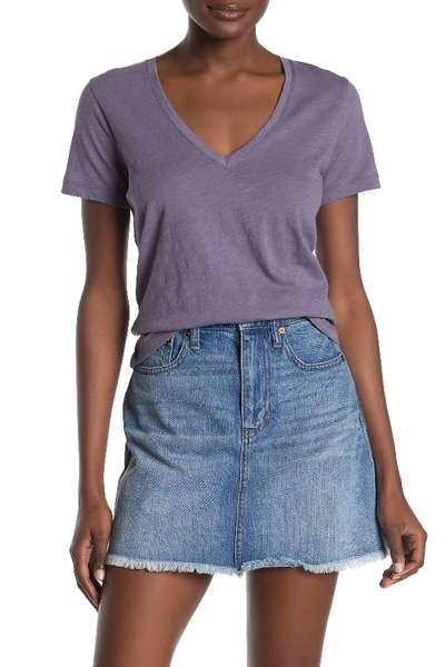Madewell V-neck Short Sleeve T-shirt (regular & Plus Size) In Wood Violet