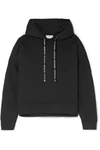 MONCLER APPLIQUÉD COTTON-BLEND TERRY HOODIE