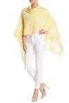 Portolano Lightweight Lambswool Cowl Neck Poncho In Butter Popcorn