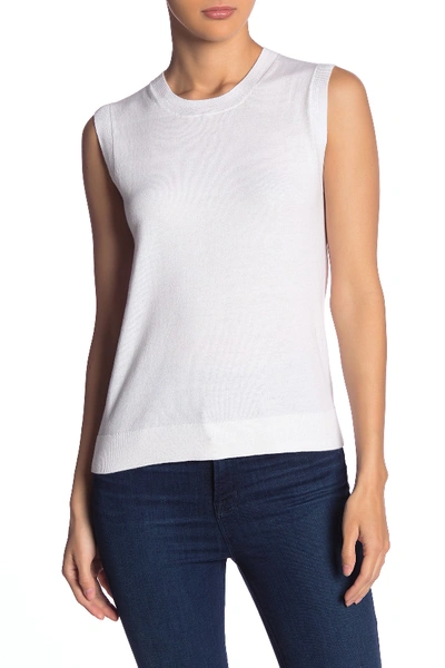 J Crew Crew Neck Knit Tank Top In White