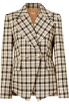 MICHAEL KORS DOUBLE-BREASTED CHECKED WOOL BLAZER