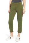 Ag Caden Crop Twill Trousers In New Spruce