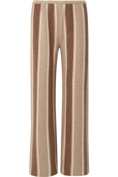 The Row Culotta Cashmere And Silk-blend Wide-leg Trousers In Brown