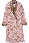 R13 PANELED PRINTED CREPE DE CHINE dressing gown