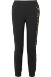 MOSCHINO EMBROIDERED STRETCH-TERRY TRACK trousers