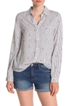 Beachlunchlounge Alana Printed Button Front Shirt In Cherries And Stripes
