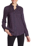 Beachlunchlounge Alana Printed Button Front Shirt In Al3844-4 Mini Hearts