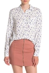 Beachlunchlounge Alana Printed Button Front Shirt In White Daisy