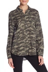 Beachlunchlounge Alana Printed Button Front Shirt In Al3397-36 Camo