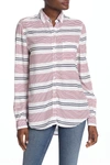 Beachlunchlounge Alana Printed Button Front Shirt In Tinto