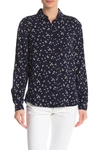 Beachlunchlounge Alana Printed Button Front Shirt In Navy Daisy