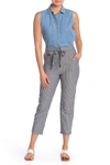 BLU PEPPER Striped Crop Tie Front Pants