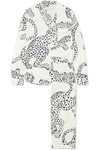 Desmond & Dempsey The Jag Printed Cotton Pyjama Set In White
