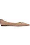 JIMMY CHOO LOVE PATENT-LEATHER POINT-TOE FLATS