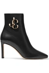 JIMMY CHOO MINORI 85 EMBELLISHED LEATHER ANKLE BOOTS