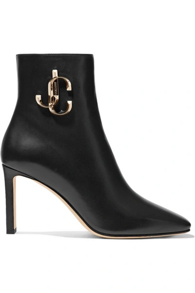 Jimmy Choo Low-leather Ankle Boot 85 In Black Calf Leather