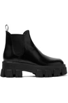 Prada 60 Glossed-leather Platform Chelsea Boots In Black