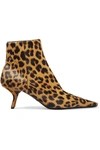 PRADA 65 LEOPARD-PRINT CALF HAIR ANKLE BOOTS