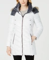 MARC NEW YORK VELVET-TRIM FAUX-FUR HOODED PUFFER COAT