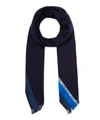 Loewe Logo Jacquard Striped Scarf In Blue