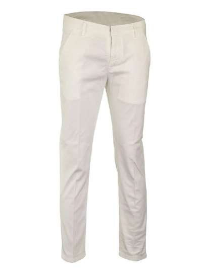 Dondup Trousers Alfredo Up518-cs0108 Ice Grey In White