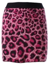 Alberta Ferretti Leopard Print Knit Skirt In Pink/multicolor